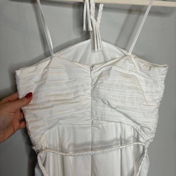 Veronica Beard Tucker Ruched Halter Midi-Dress - Picture 9 of 9